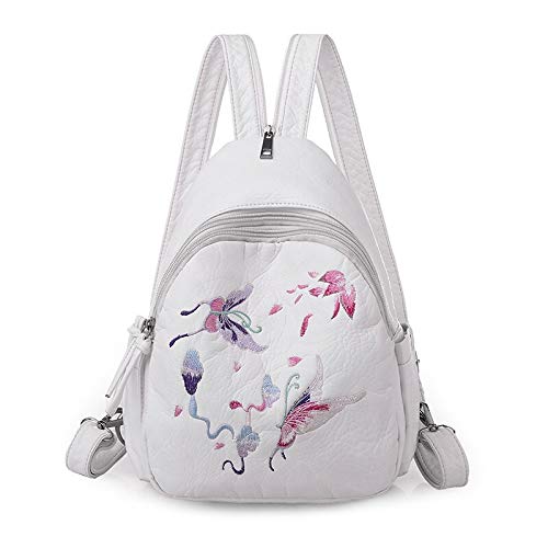 RENYANG Multifunción de las Mujeres de Cuero Genuino Femenino Mochilas Pequeña