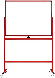 Vivol Whiteboard auf Rollen 100x150 cm Rot- Doppelseitig und Magnetisch - 3 verschiedene Größen
