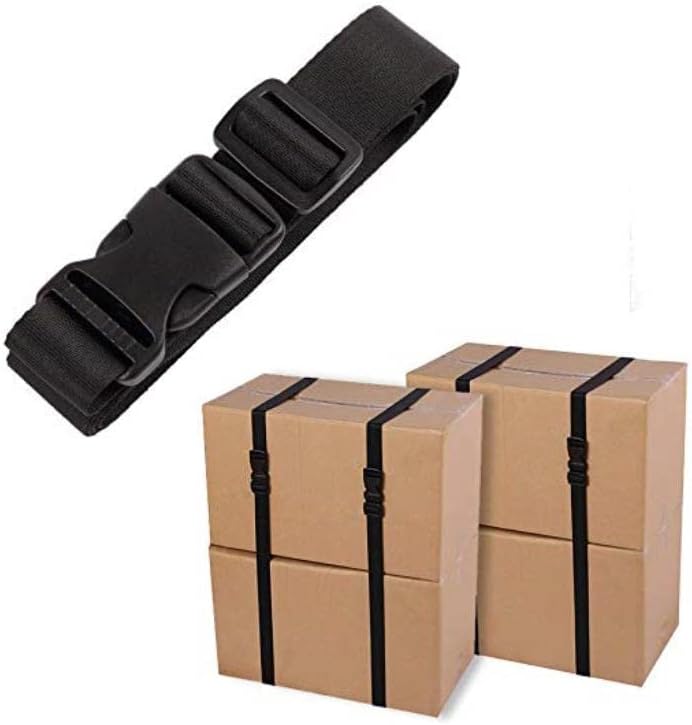 Utility Straps with Buckle 72" Lx1.25 W Quick-Release Adjustable Nylon Straps Black, 4 Pack