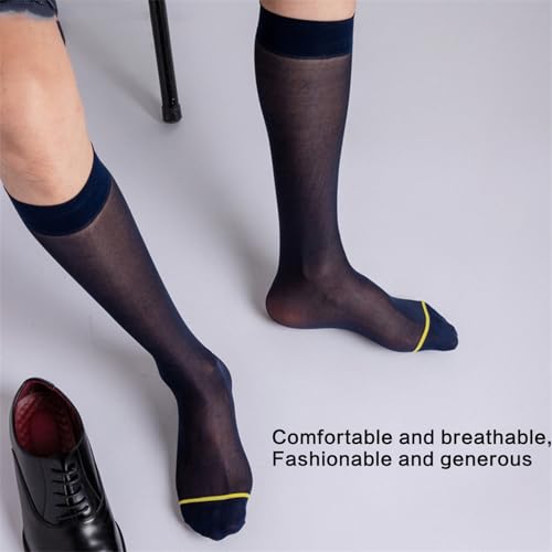 Socks,Sheer Business Over Calf Length Socks for Men Comfortable Nylon Multipurpose See Through Long Stockings4