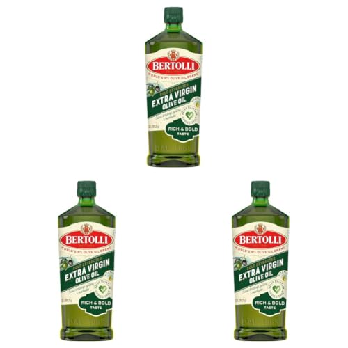 Image of Bertolli Extra Virgin Olive Oil 1L | Cold Extracted, Rich & Bold Taste, Ideal for Salads, Dressings & Drizzling | World's No. 1 Olive Oil Brand (Pack of 3)