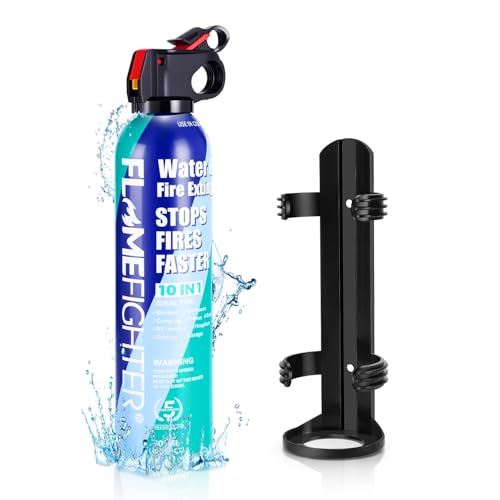 Fire Extinguisher for Home 600ml - Water Mist Fire Extinguisher Spray for Class A/B/E Fires with Bracket CE Marked Mini Fire Extinguishers for Kitchen Campervan Vehicle Safety (1 Pack)