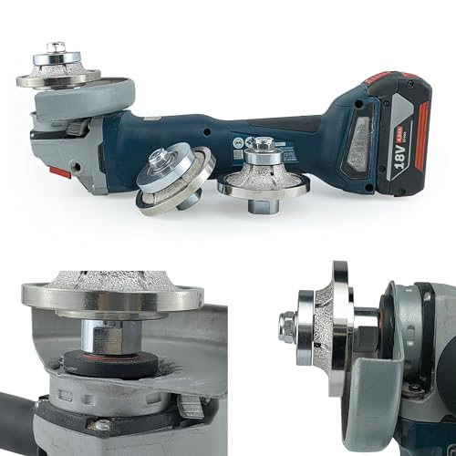 NBB Diamant-Profilscheibe Diamantfräser mit Eisenabdeckung Fräsbohrer Diamant-Profilrad Bohrer zum Profilieren für Porzellan Fliesen Keramik Granit Marmor Stein für Winkelschleifer(Half-Bullnose B25)