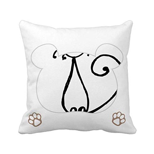 Housse de coussin chat souriant forme ours avec fermeture éclair invisible lavable