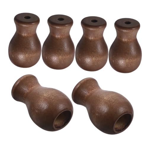 SMASOLO 6pezzi Cordino in Legno Nappe per Tende da Finestra Pomelli Piccoli Pendenti Terminali di Tiro Realizzato in Robusto Legno Finemente Lavorato e Liscio al Tatto Facile da Installare
