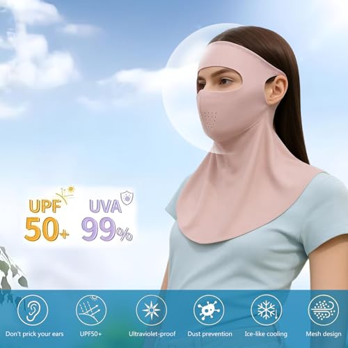 PROUDDEMON UPF 50+ Ice Silk Cooling UV Face Mask Unisex - Breathable Sun Protection Balaclava for Outdoor Sports4