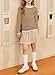 DOKOTOO KIDS Girls Sweaters Knit Crewneck Christmas Pullover Sweater for Girl Fashion Kid Fall Winter Casual Cute Long Sleeve Jumper Trendy 2025 Preppy Tops Khaki 6-7 Years