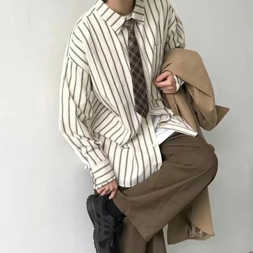 Camisa a rayas de corte holgado que soluciona la incomodidad de la ropa ajustada 4