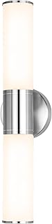 2-Light Bathroom Vanity Lighting Fixture, Brushed Nickel Wall Sconce with Opal White Glass, E26 Stocket Indoor Wall Lamp, Modern Mirror Light