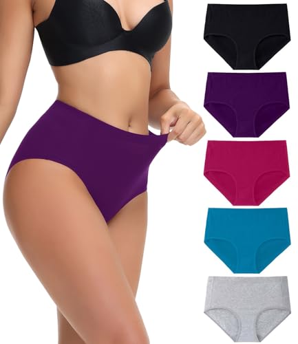Image of wirarpa Women's Cotton Underwear Full Coverage Cotton Briefs 5 Pack