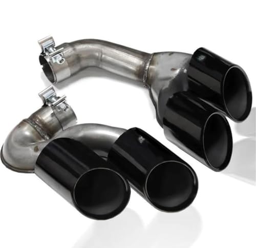 Silencieux en acier inoxydable et embouts d'échappement quatre sorties noirs pour BMW X5 X6