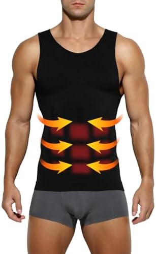 Casey Kevin Kompressionsshirt Herren | Bauchweg Unterhemd Herren | Shapewear | Body Shaper | Tank Top Ärmellos, S-XXL
