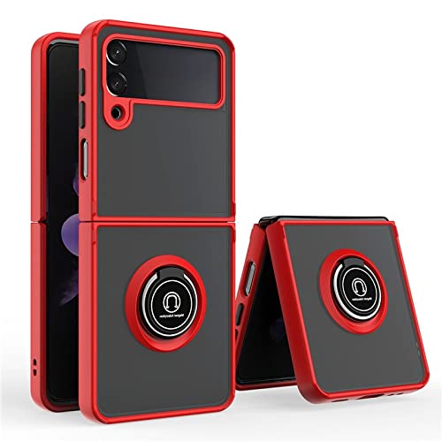 Coque Samsung Z Flip 4 rouge résolvant les risques de chute grâce à l'anneau antichoc