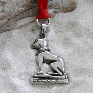 Trilogy Jewelry Pewter Cat Egyptian Goddess Bast Christmas Ornament Holiday Decoration #TOP8
