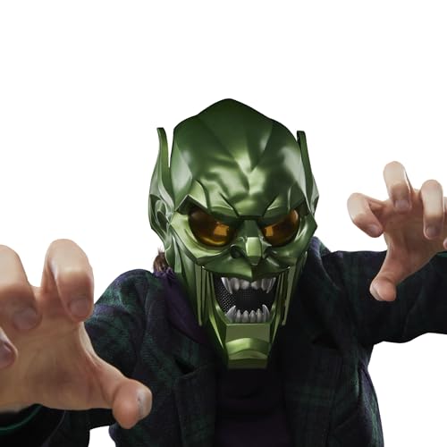 image for Hasbro Marvel Legends Series Green Goblin Premium Roleplay Helmet, Spi