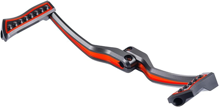 Advanblack Vengeance Heel Toe Shift Levers Fit 2024+ Harley Touring Road Glide Street Glide Electra Glide Softail – CNC Billet Pegs, Aggressive Spike, Chrome/Black Set (Black/Orange)