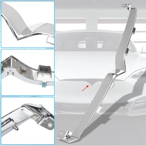 Garniture supérieure de calandre pour Tesla Model S finition chrome Jaronx - 5