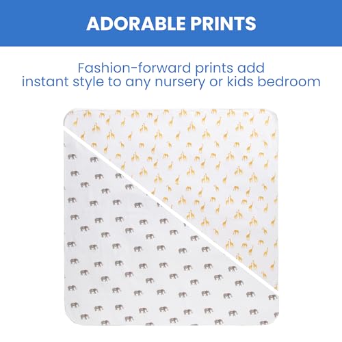 Image of Delta Children 100% Cotton Flannel Baby Receiving Blankets for Girls and Boys - 30x30 Inches (Pack of 2), Safari Friends