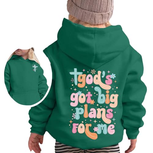 Jesus Loves Me This I Know Hoodies for Teen Girls Trendy Youth Long Sleeve Sweatshirts Tween Tops Preppy Clothes 02 Dark Green 10-11 Years3