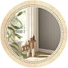 Espejo redondo de ratán ULIKE, 24 pulgadas, decoración de pared boho tejida, marco natural de mimbre con encanto granjero, ideal para baños, recámaras, entradas y hogares modernos 2