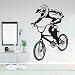BMX rower naklejka ścienna rowerzysta chłopcy naklejka ścienna dom nastolatki sypialnia akcesoria dekoracyjne winyl usuwalny mural 43 x 29 cm