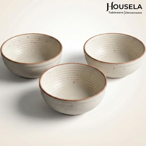 Image of inchHOUSELA Premium Ceramic Dinner Set 12-Piece for 6 - Microwave & Dishwasher Safe Dinnerware | 6 Dinner Plates + 6 Bowls | Modern Rustic Beige | Durable Kitchen Dining Set for Daily Use inch