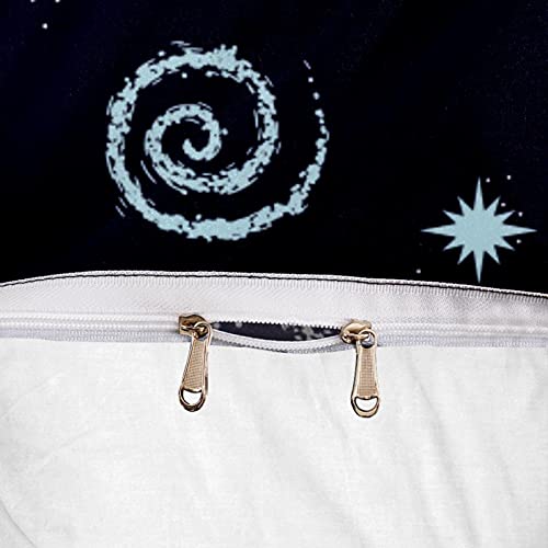 Housse de couette galaxie et 2 taies d'oreiller pour lit double
