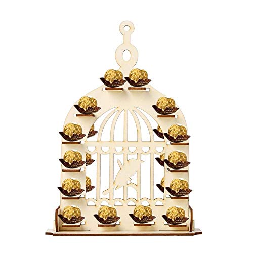 KIAOPU Expositor de Chocolate de Madera de 6 Niveles con Forma de Jaula de pájaros, Ideal for Decorar mesas de recepción de Boda o Fiesta.