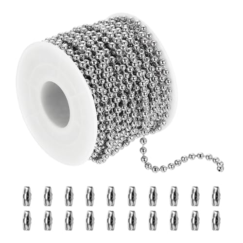 Chaîne à billes en acier inoxydable PATIKIL avec connecteurs pour bricolage
