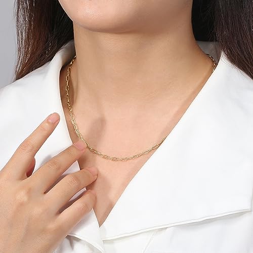 Collier en argent 925 anti-allergie avec chaîne trombone dorée