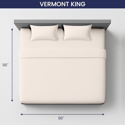 Image of SGI bedding 96 inch W x96 L 4Pc Vermont King Sheet Set 100% Egyptian Cotton - 600 Thread Count, Fits 18 inch Deep Pocket - Soft Breathable Oversized Sheets, for Extra Large Beds - Butter
