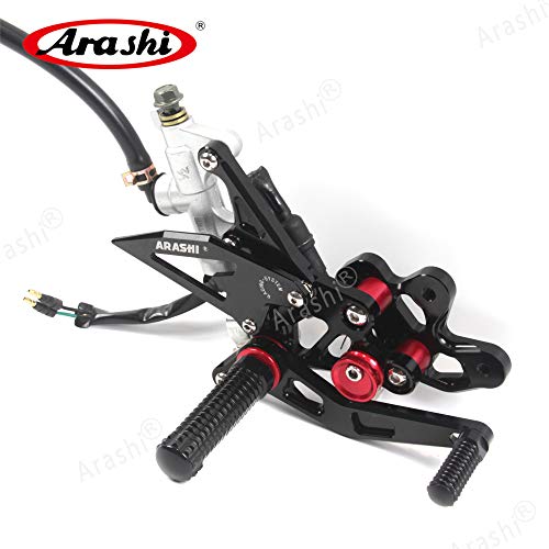 Arashi (Version 2.0) Rearsets For Suzuki Gsxr 600 750 2006-2010 Motorcycle Accessories Adjustable Footrests Foot Peg Rear Sets Gsx R600 R750 Gsx-R 600 750 Gsxr600 Gsxr750 Black 2007 2008 2009 #TOP4