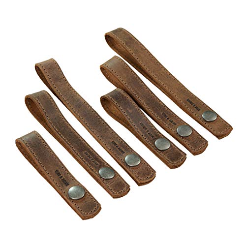 Hide & Drink, Leather Curtain Tieback (6 Pack), for Thin or Thick Window Drapes, Home & Office Decoration, Accessories, Handmade Includes 101 Year Warranty :: Bourbon Brown