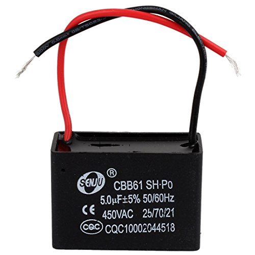 Condensateur CBB61 5uF 450V avec 2 fils pour moteur électrique
