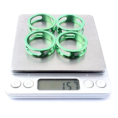 Baosity 4Pcs Aluminium Alloy Bicycle Stem Headset Spacers Fit 1 1/8-Inch Stem Compatible With Mtb Mountain Bike Road Bikes Fixed Gear 10Mm Cycling Parts - Green, 28.6X10Mm #TOP5