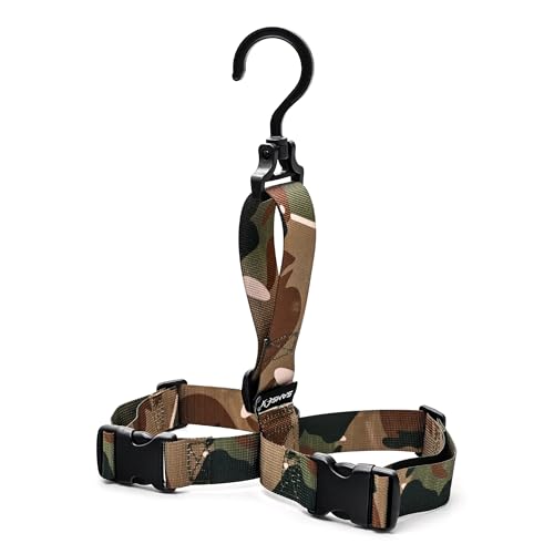 SAMSFX Fishing Wader Boot Hanger Hanging Strap Belt with Swivel Hook (Camo Straps and Plastic Hook)