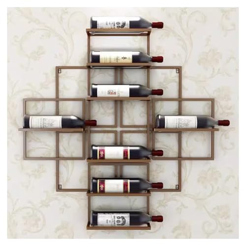 Présentoir à vin moderne flottant marron 84 cm pour cave et salon contemporain