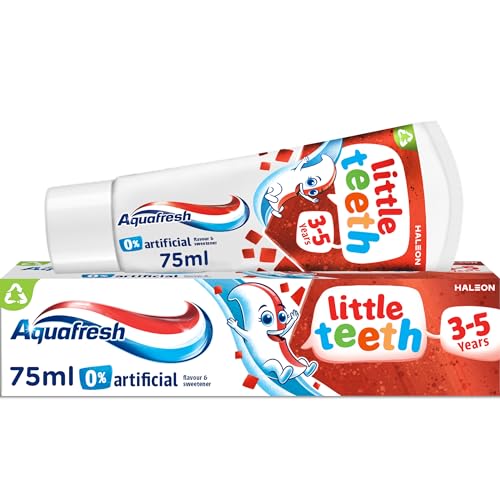 Aquafresh Little Teeth Toothpaste 3-5 years, Kids Toothpaste, Gently Strengthens and Protects Little Teeth, 75 ml