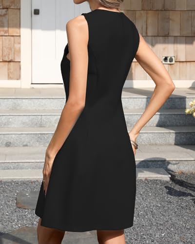 Image of YEXPINE Women's Bow Front Mini Dress A Line Cocktail Party Dress