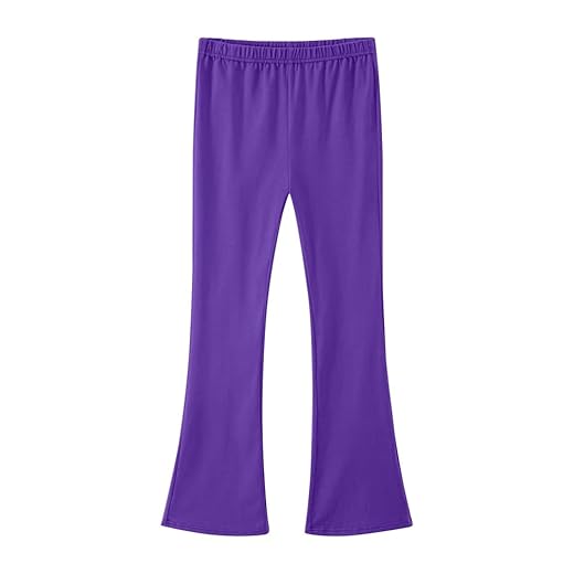 Calça legging infantil flare cintura alta calça de sino de algodão Slolid para meninas adolescentes