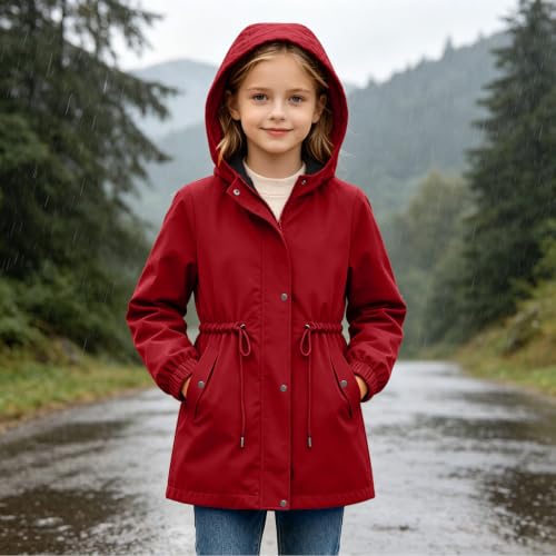 DASAYO Girls Rain Jacket Waterproof Lightweight Raincoat Hooded Windbreaker - image 6
