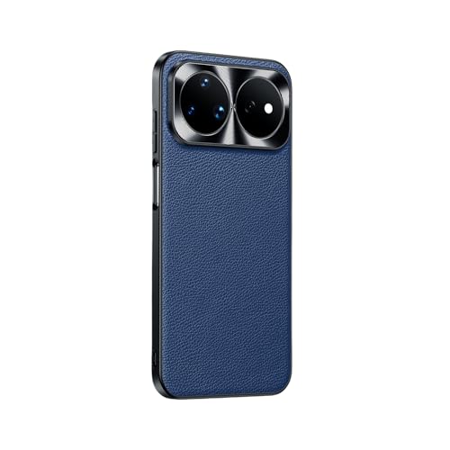 Coque Huawei Nova 16 Ultra anti-choc protège caméra cuir véritable bleu