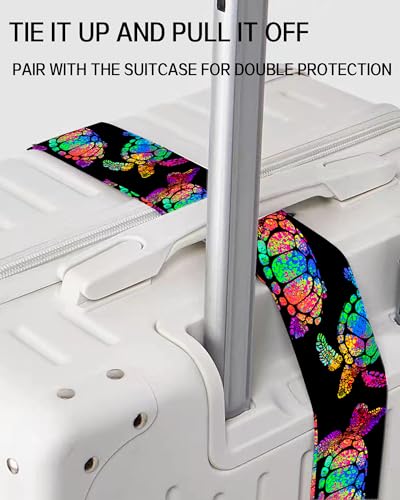 Luggage Straps for Suitcases, Adjustable Travel Belt, Durable Wide Luggage Strap, Cute Suitcase Strap Identifiers with Buckle, Bag Straps for Luggage, Cute Colorful Tirtles3