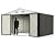 Greesum Outdoor Storage Shed 10 x 8 ft. Utility Tool Shed Metal Storage Garden Shed with Door & Lock for Patio Storage, Gray
