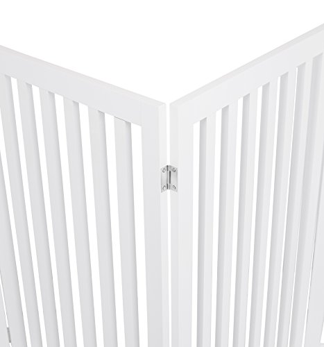 Internet's Best Traditional Pet Gate - 3 Panel - 36 Inch Tall Fence - Free Standing Folding Z Shape Indoor Doorway Hall Stairs Dog Puppy Gate - White - Mdf #TOP6