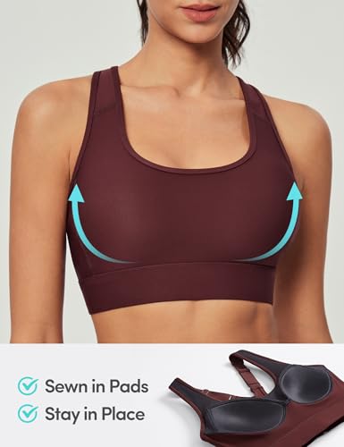 Image of IUGA High Impact Sports Bras for Women High Support Racerback Sports Bra with Sewn-in Pads Adjustable Straps