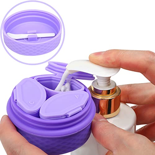 2 Set Travel Containers For Toiletries, Refillable Empty Silicone Cream Travel Jars With Lid And Spoon, Mini Travel Accessories For Toiletries Trinkets Hair Clips Pills, 2 Colors #TOP3