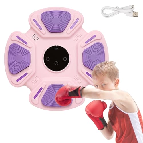 Vicyol S&D Máquina de treino de boxe musical. Equipamento de boxe para parede com LED, luzes de ritmo musical, 3 músicas integradas. Máquina de boxe para crianças/adultos (32 x 32 cm)