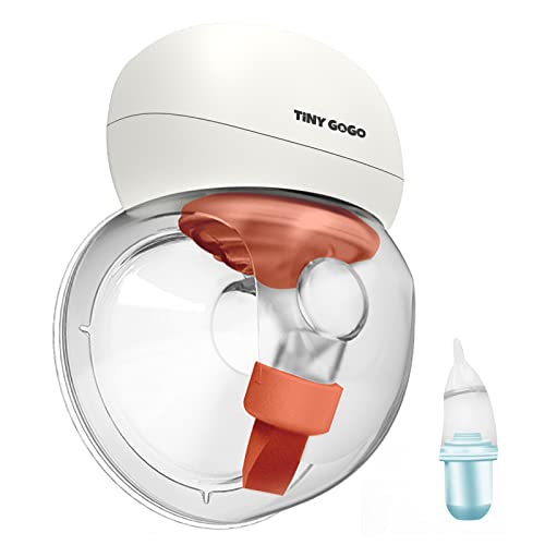 Wearable Breast Pump, Hands Free Breast Pump, Low Noise Electric Portable Breast Pump with 4 Mode & 5 Levels, Wireless Breastfeeding Pump Comes with 21 / 25 / 28mm Flanges and Baby Nasal Aspirator