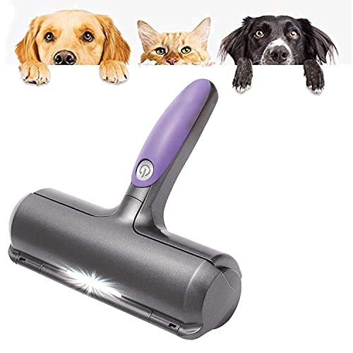 bayyevpu Brosse Anti Poils Chat Chien -Poils d'animaux Épilateur Vibrant avec lumière LED - Rouleau Anti-Peluches réutilisable pour enlever Les Poils de Chat et de Chien sans Effort Cover